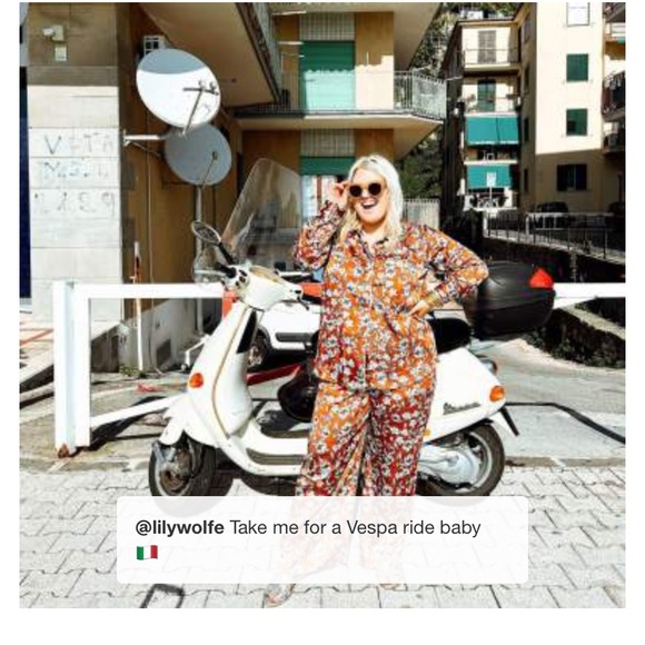 2X 🔖 LA LIGNNE x Target SOLD OUT Women's Floral Button Front Blouse Brown Silky - Picture 11 of 17